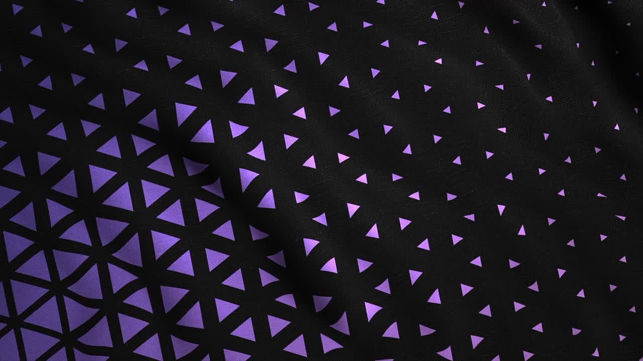 patrón de triángulo púrpura abstracto en tela negra