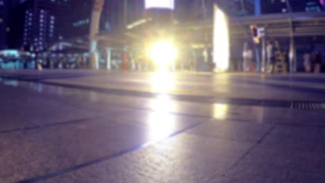 time lapse of people walking at chong nonsi skywalk at the evening after finished work.