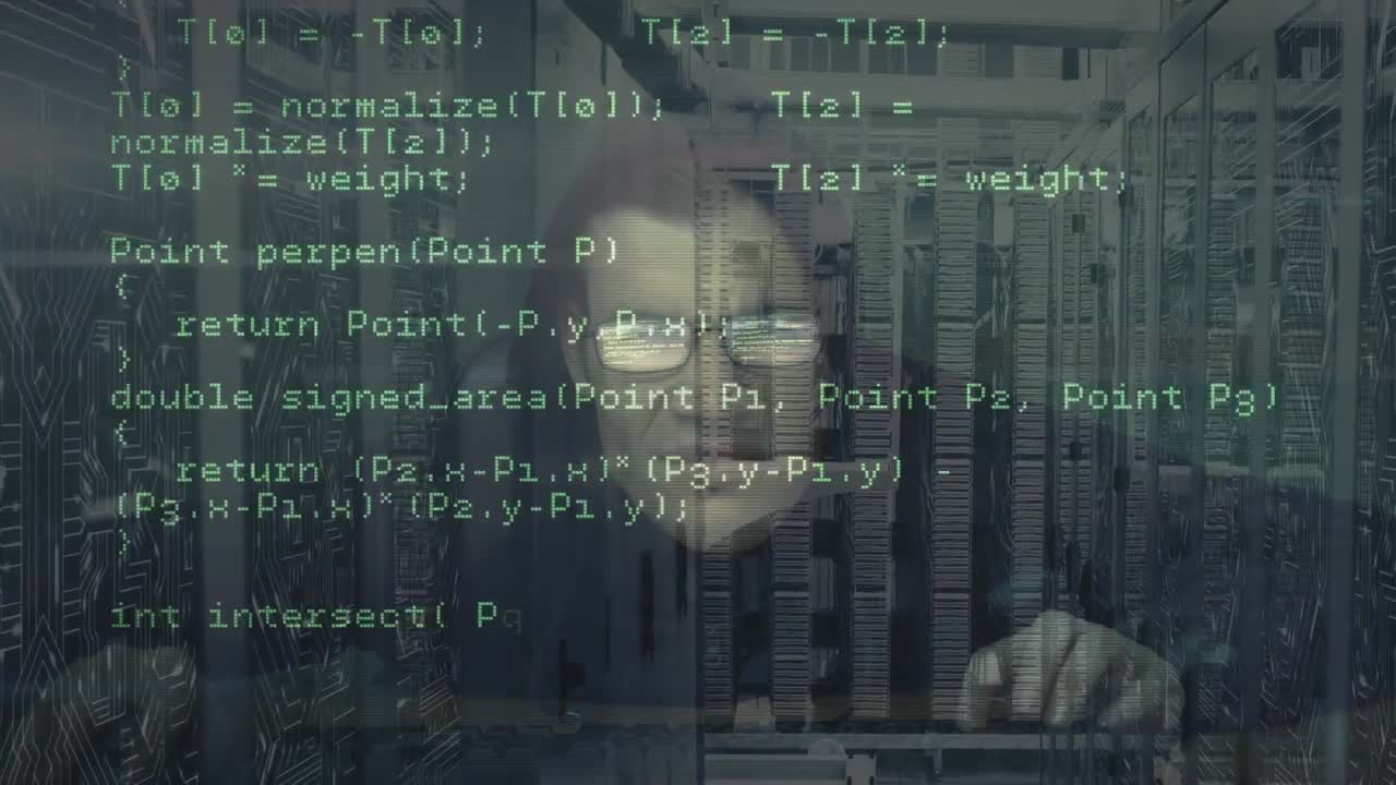 Animation of hooded man hacking a computer