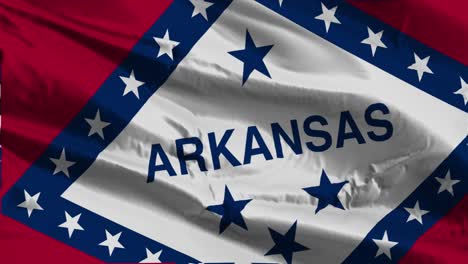 close up of the waving flag of the united states of america state of arkansas