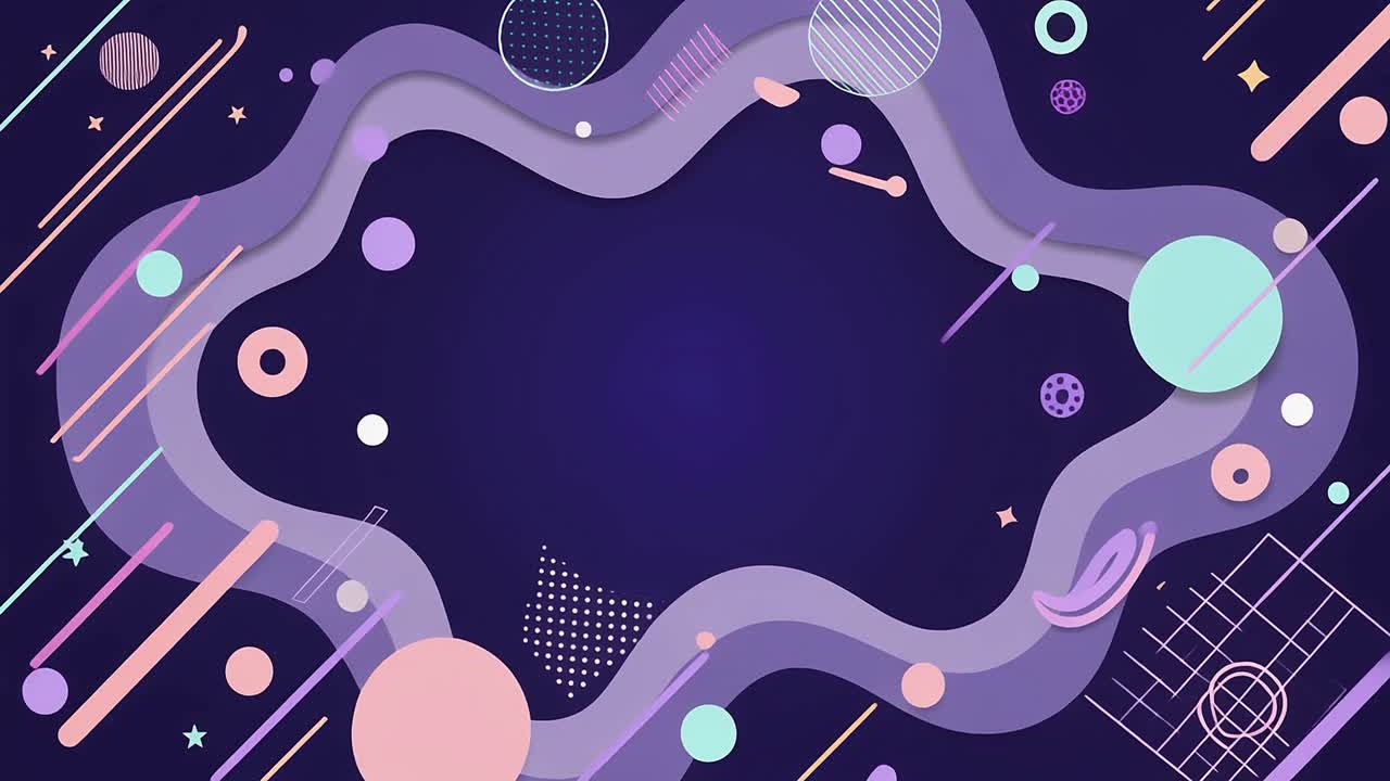 Modern Abstract Motion Graphics Background with Wavy Frame and Shapes