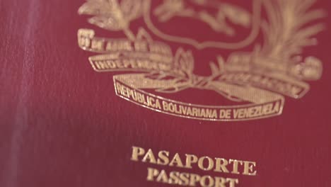 macro of venezuelan passport for venezuelan citizens and visa to travel