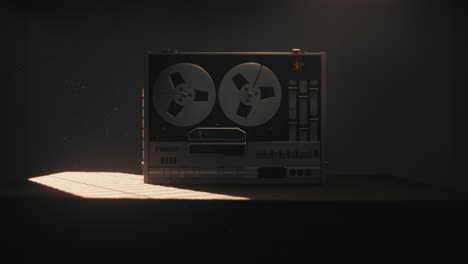 a vintage tape recorder on the table