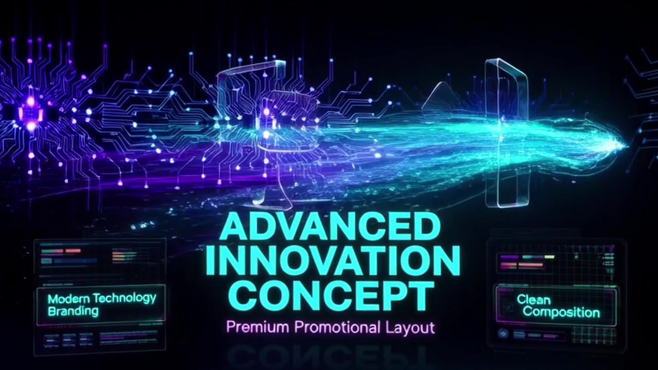 Digital Technology Concept with Circuit Board Graphics and Glowing Data Streams
