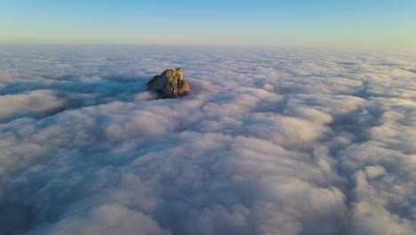 above clouds at blue sky in horizon skyline