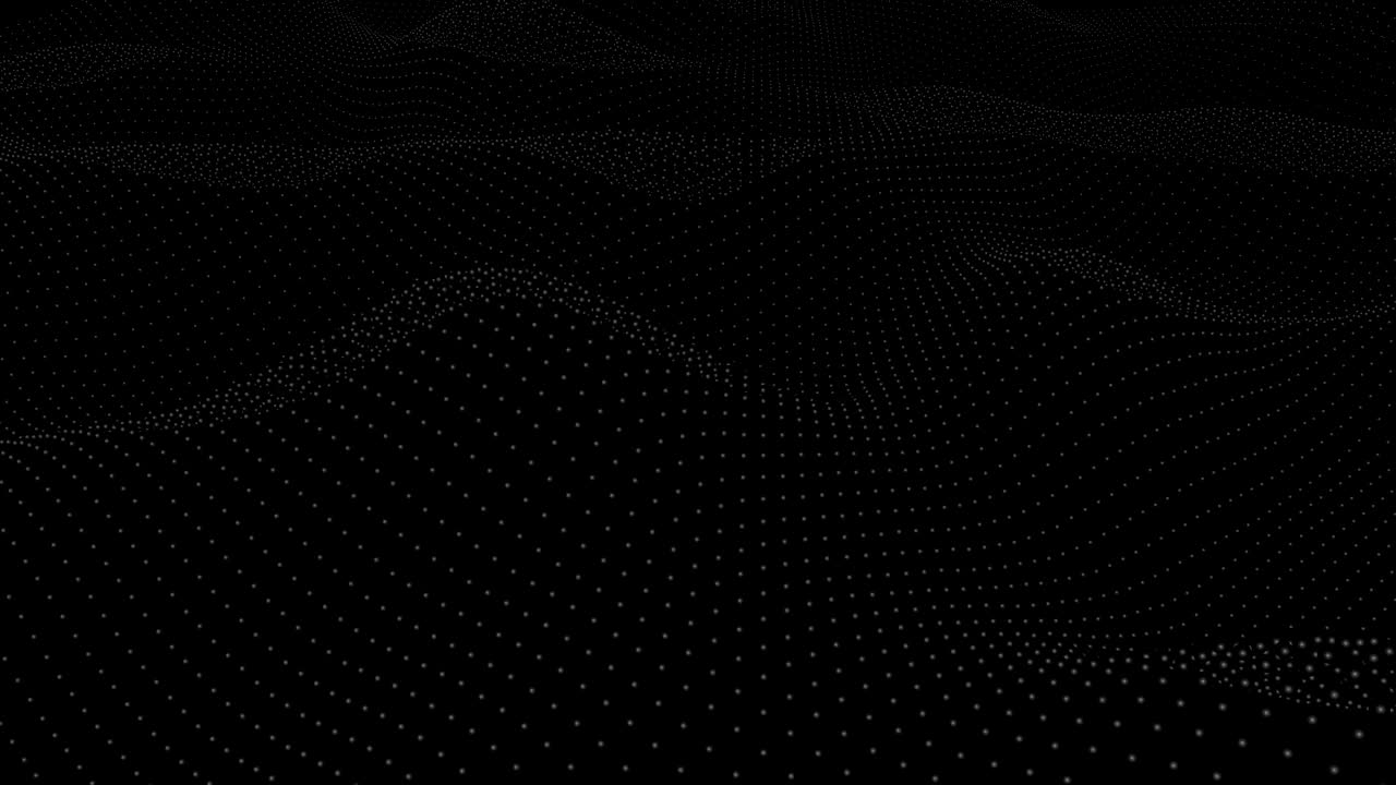 animazione ad onde 3d astratta di sfondo punteggiato nero