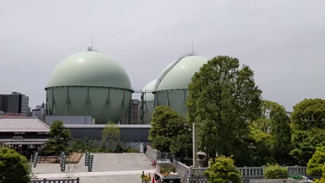 gas tank in japan, tokyo landscape 2022