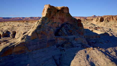 the drone moves through glen canyon’s sculpted cliffs, offering an unparalleled perspective of the terrain.