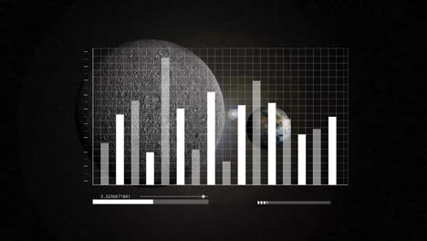 animación del procesamiento de datos y las estadísticas en todo el mundo