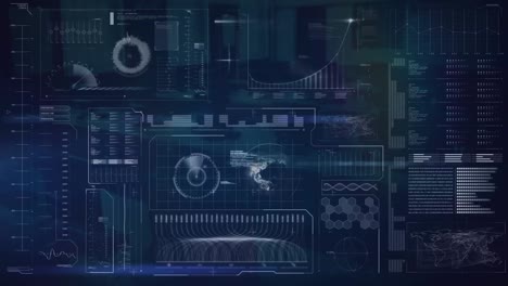 animation of data processsing on black background