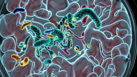 3d rendering of diverse bacteria