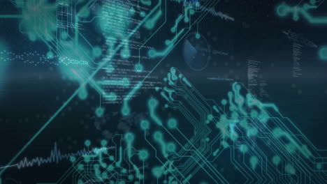 animation of network of connections over data processing
