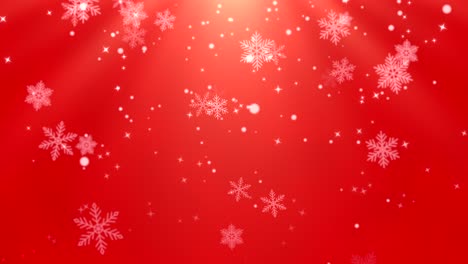 copos de nieve blancos y estrellas en el cielo