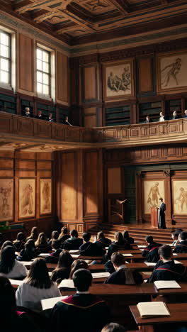 university ceremony and choir performance