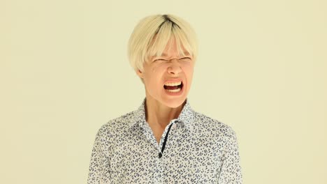 person screaming with intense emotion