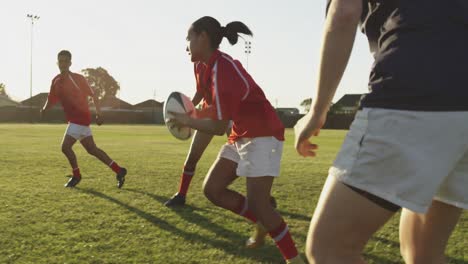 young adult female rugby match