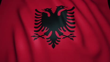 waving realistic albania flag in 4k, loop animation