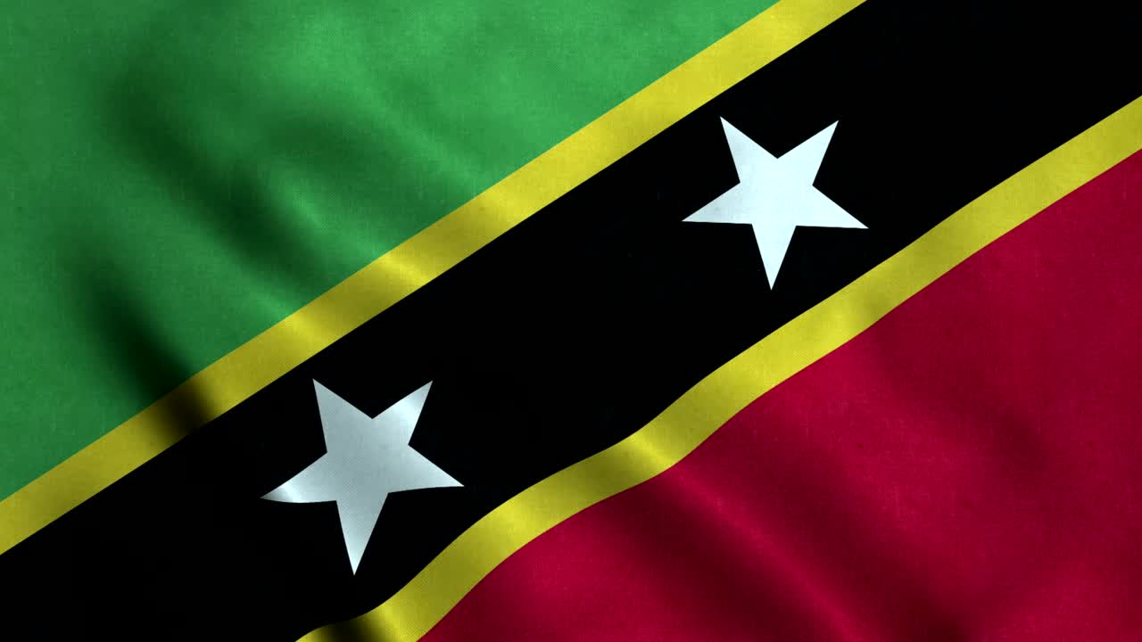Bandiera di Saint Kitts e Nevis in 4K, loop continuo