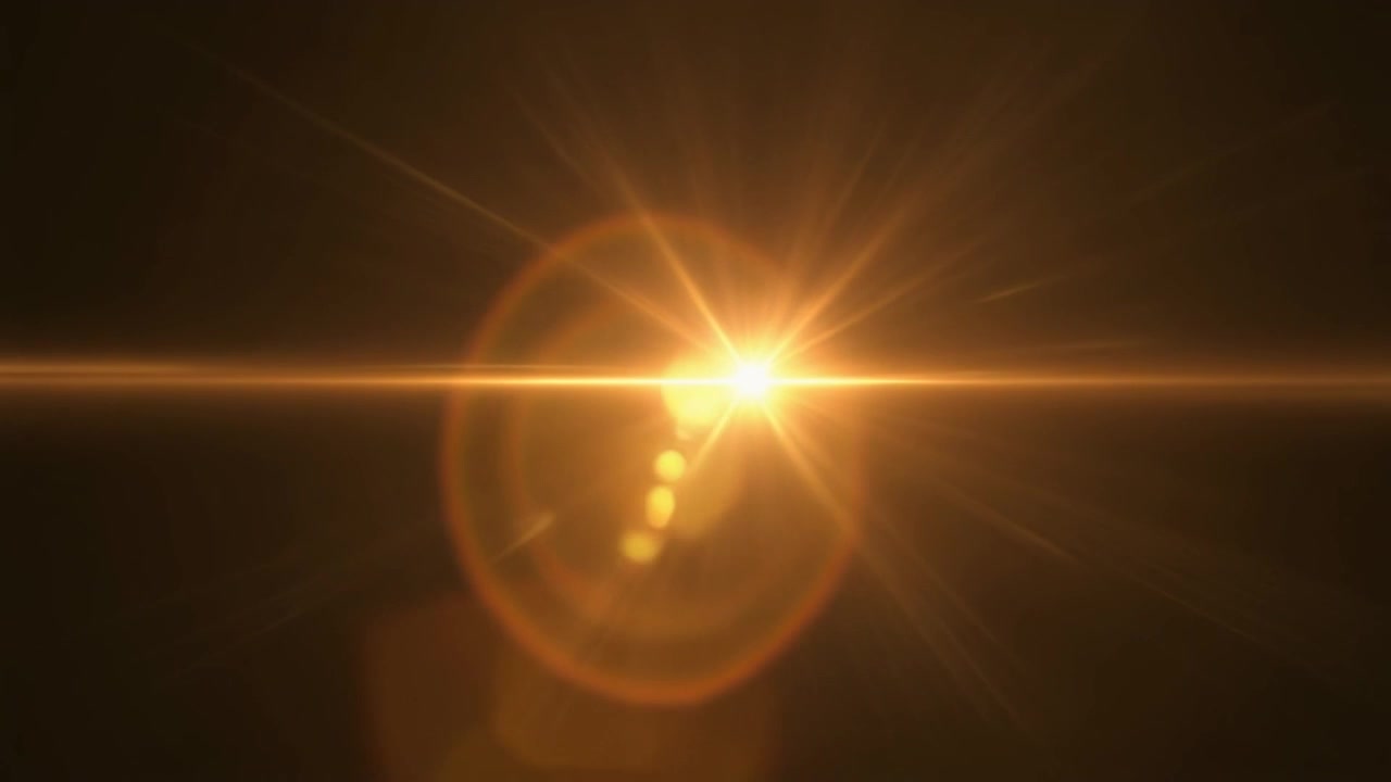 Effetto Golden Lens Flare su sfondo nero