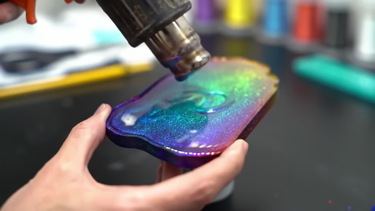 Crafting a Colorful Resin Piece With Heat Tool Techniques for Vibrant Effects