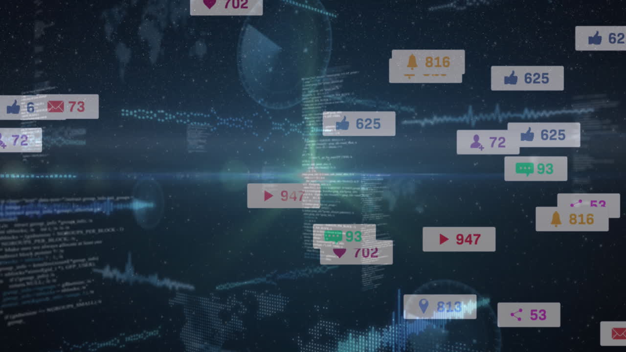 데이터 처리를 통해 배너에 있는 소셜 미디어 아이콘의 애니메이션