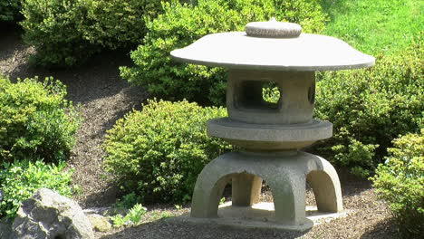 japanese snow lantern  in garden