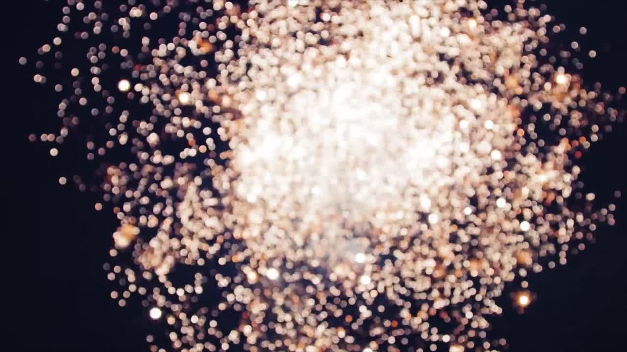 Abstract Bokeh Fireworks Exploding in the Night Sky