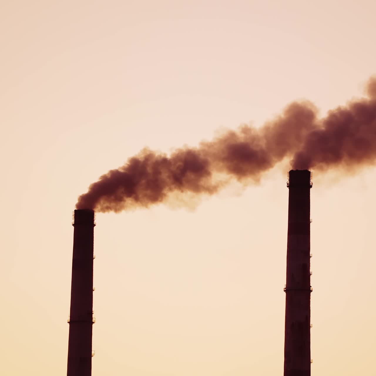 Chimney from polluting factory