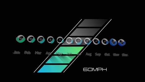 Animation of data processing on black background