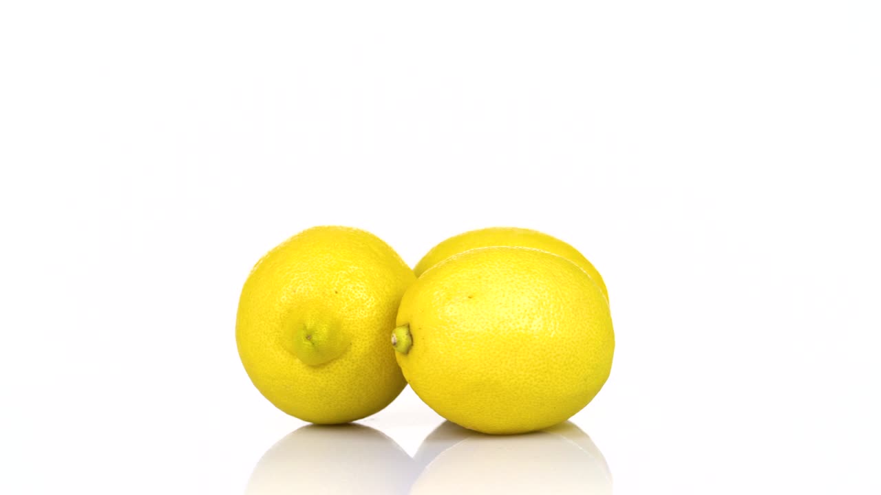 Lemon rotating on white background