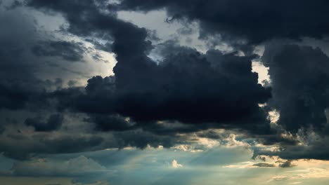 beautiful dark dramatic sky with stormy clouds time lapse before the rain