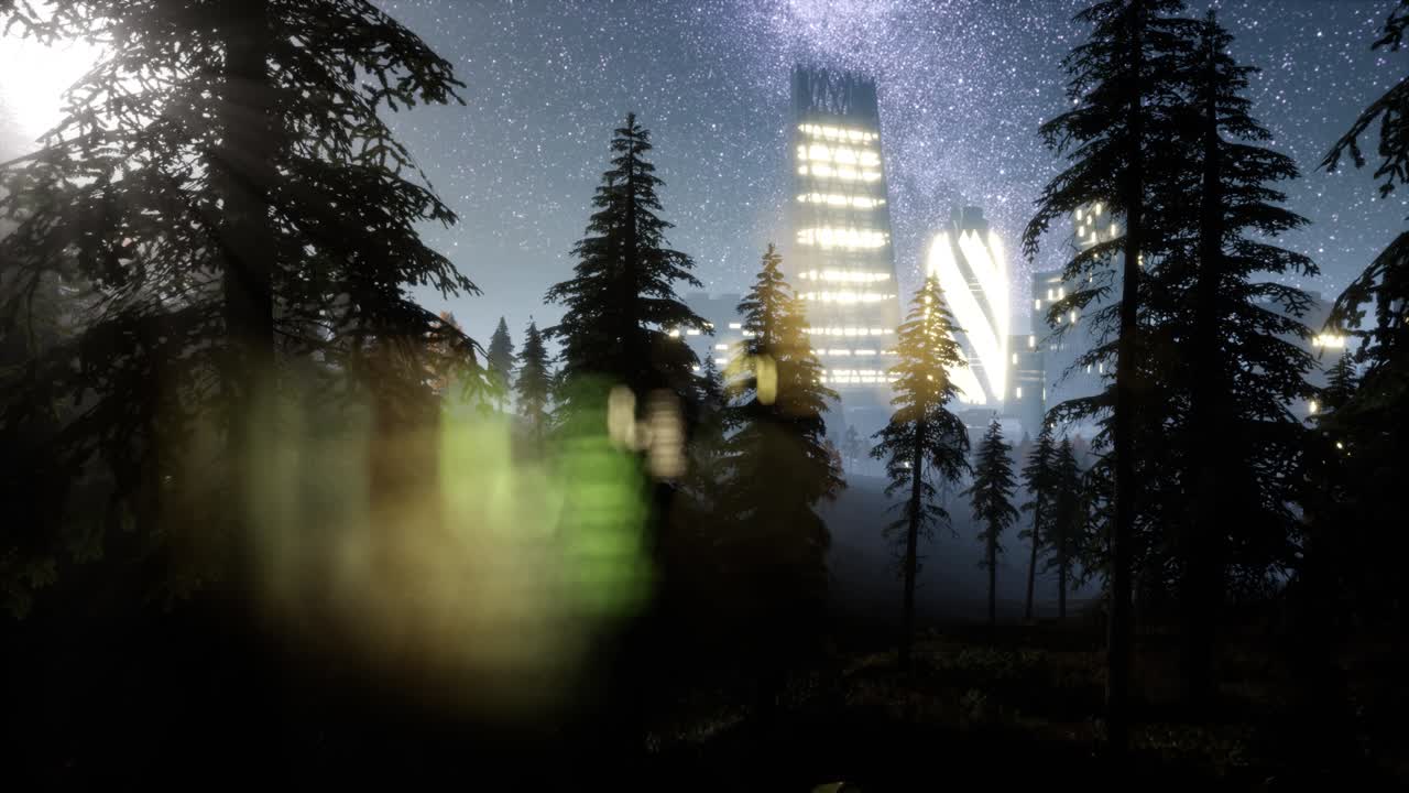 city skyscrapes at night