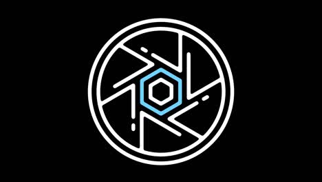 camera shutter line icon animation with alpha
