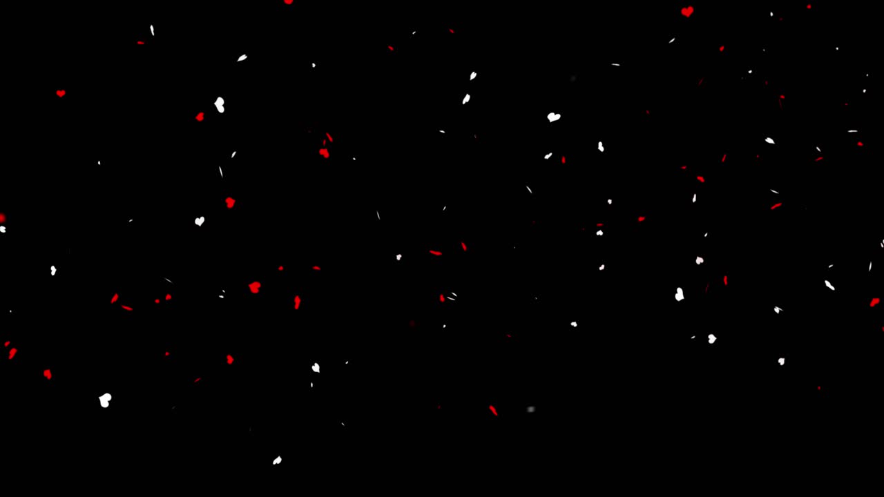 Multi color popper confetti falling down glitter particles 4k loop animation with alpha green screen