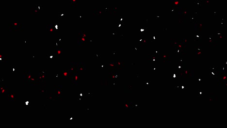 multi color popper confeti cayendo partículas de brillo animación de bucle 4k con pantalla verde alfa