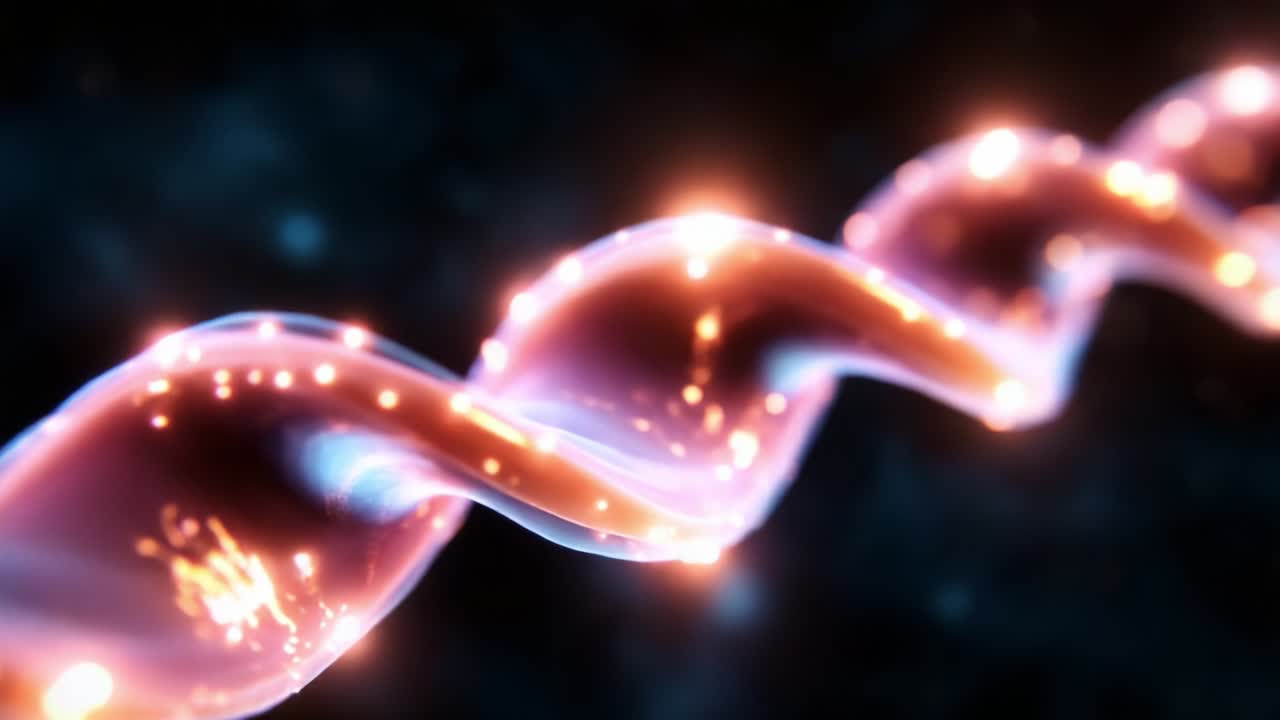 An Intricate Visualization of a Spiraling Energy Waveform, Exhibiting Dynamic Motion and Vibrant Light Effects, Capturing the Essence of Fluidity and Connection in a Hypothetical Cosmic Space