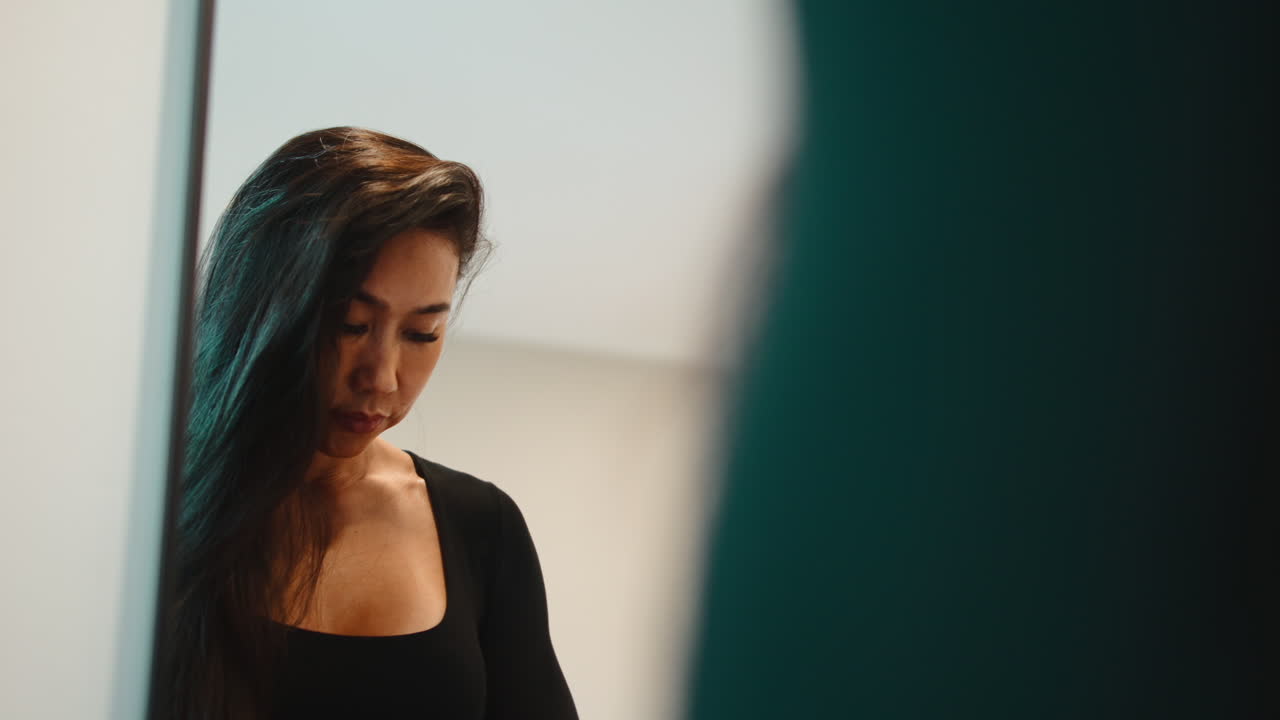 Woman in black shirt