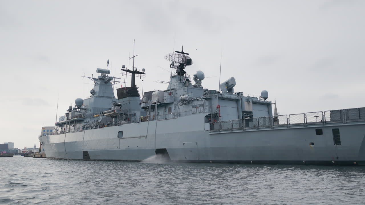 The German frigate Bayern on water in Copenhagen, Denmark