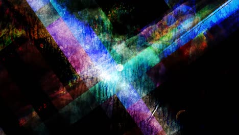 oscuras rayas brillantes abstractas y azulejos de colores giratorios geométricos - animación de fondo de movimiento de bucle sin costuras de 4k