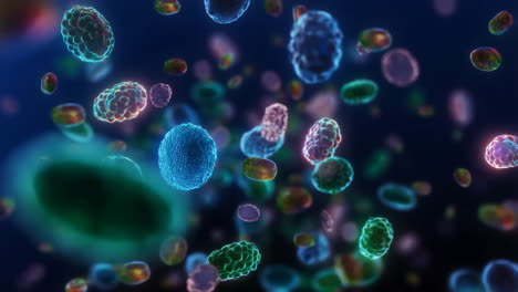 abstract microscopic cells floating