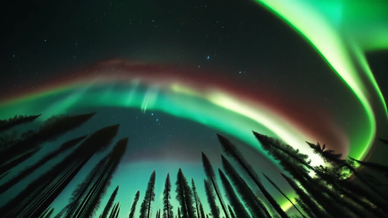 Northern Lights Over a Forest