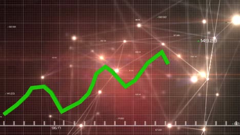 Animación-De-Línea-Verde-Y-Procesamiento-De-Datos-Sobre-Cuadrícula