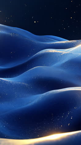 a blue and white image of a snowy landscape with a blue ocean in the background. the image has a dreamy and peaceful mood vertical video
