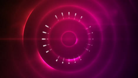 animación de la exploración del alcance sobre círculos en fondo púrpura