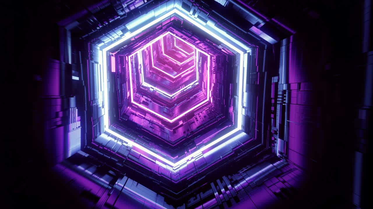 vuelo en abstracto túnel de ciencia ficción bucle sin costuras. vj futurista para video musical