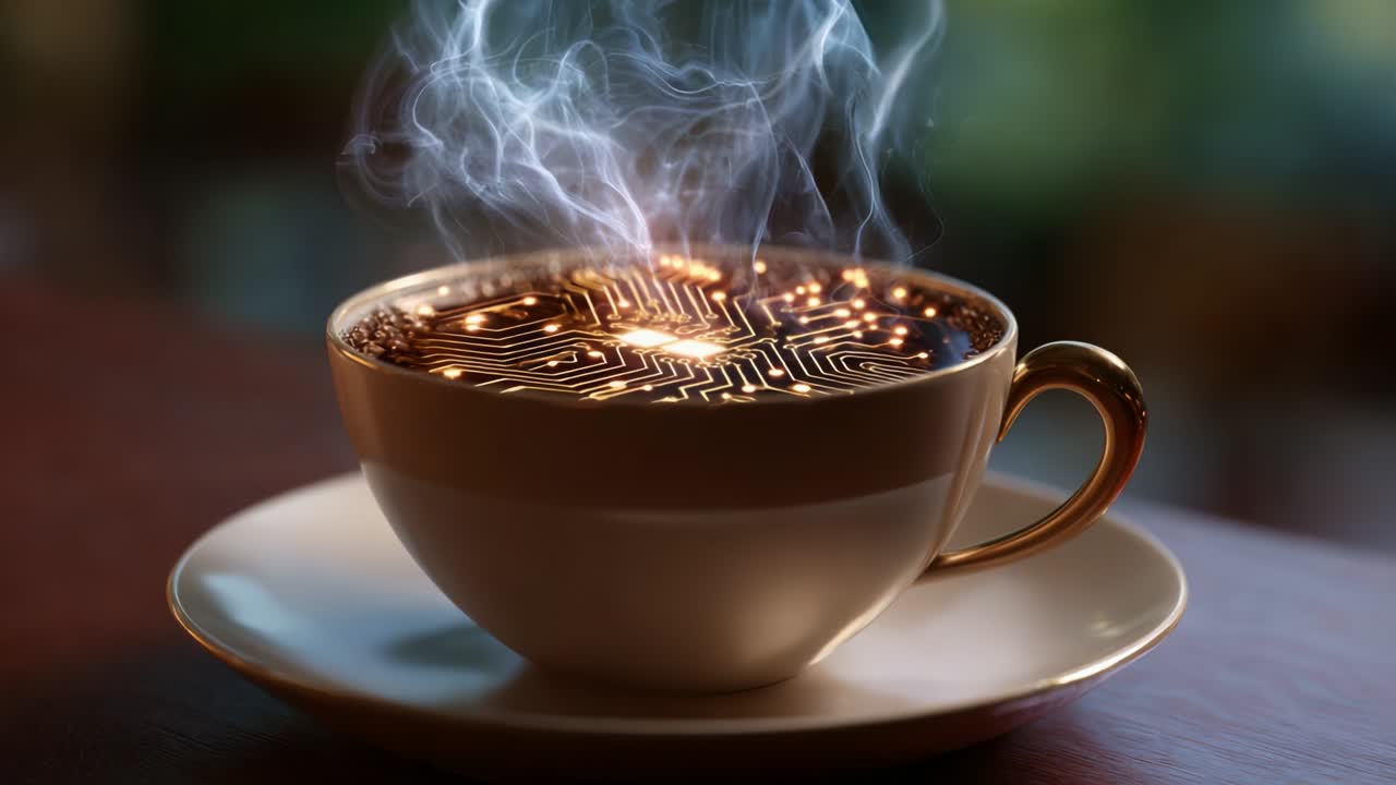 Coffee with Circuit Board Design