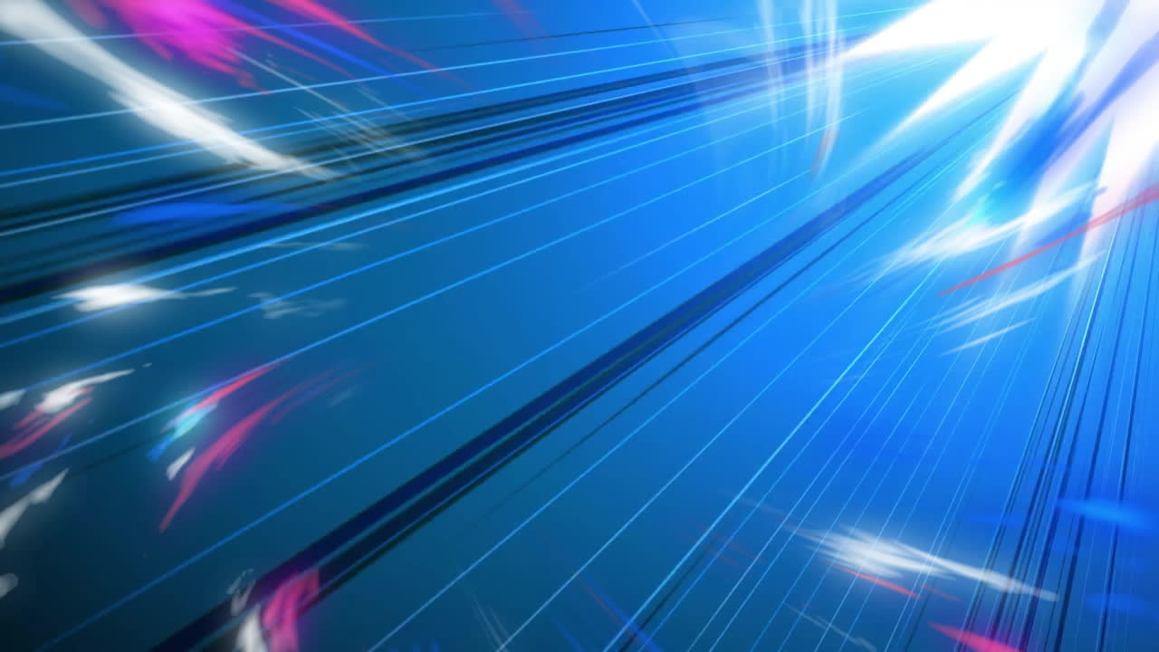 Blue and white light streaks animation creating dynamic motion effect