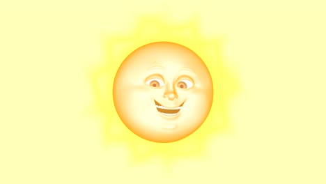 3d cartoon sun, 4k. seamless loop, alpha channel.