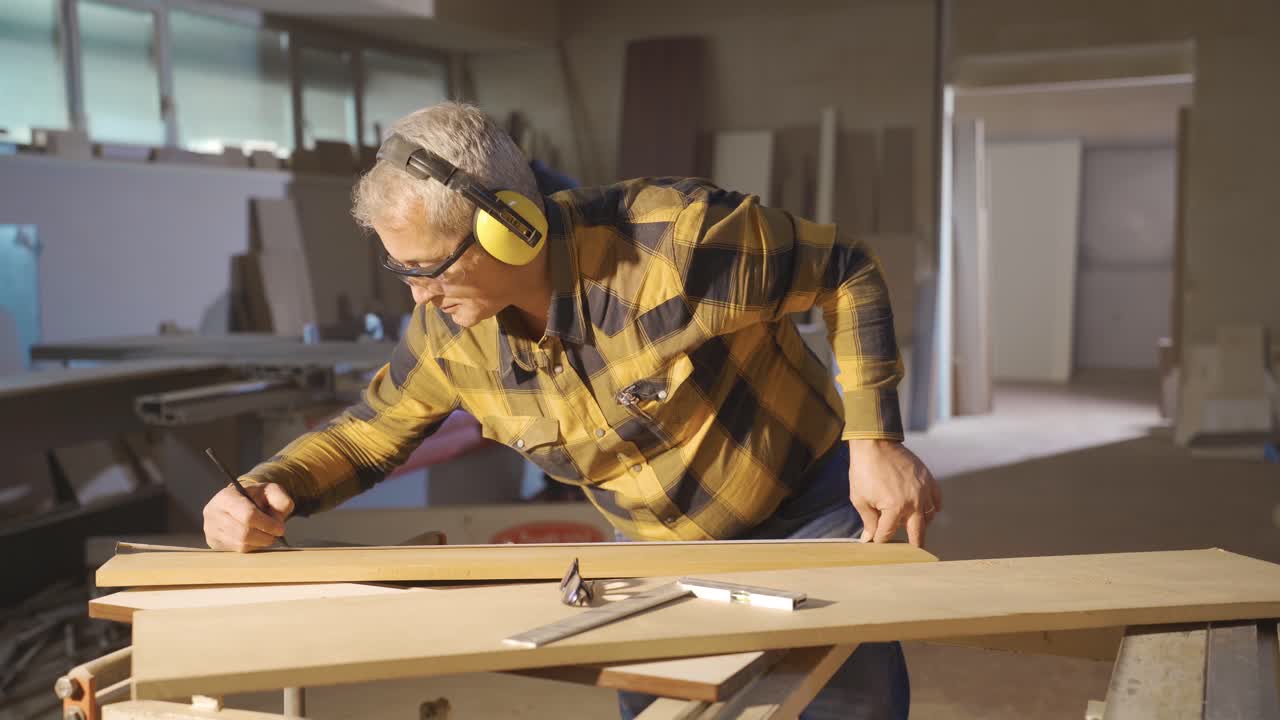 Wood Board Measurement in a carpentry shop.