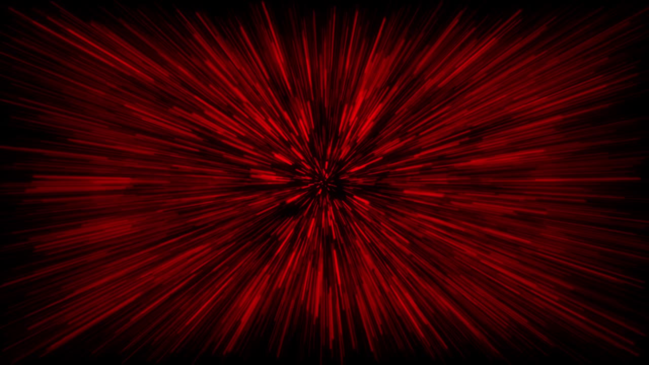 hiper salto a otra galaxia. velocidad de la luz, rayos rojos brillantes en movimiento. hermosos fuegos artificiales, explosión colorida, big bang. estrellas caída. abstracto brillante fondo cósmico creativo
